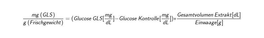 Berechnung der Glucosinatkonzentration über den Glucosegehalt von Frischpflanzen
