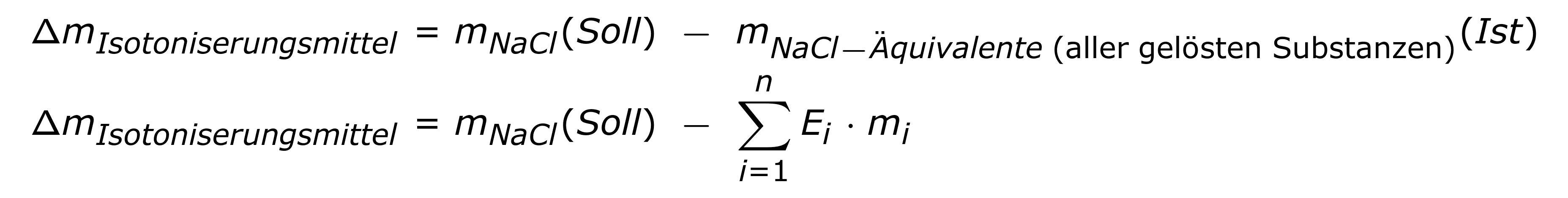 Isotonisierung mithilfe des E-Werts (Natriumchloridäquivalents)