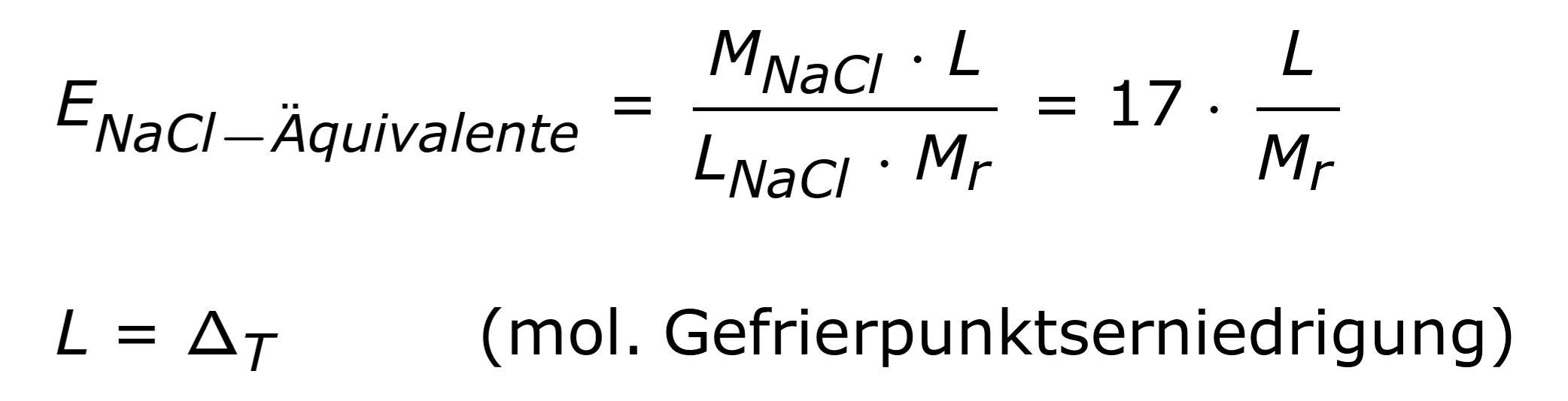 Natriumchloridäquivalent einer Substanz (zur Isotonisierung)